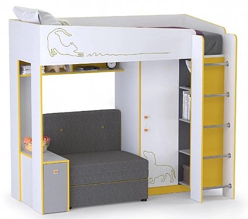 Mobi Кровать-чердак с диванным блоком Альфа