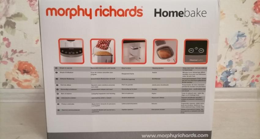 Хлебопечка Morphy Richards Homebake 502001-003 фото упаковки и преимущества